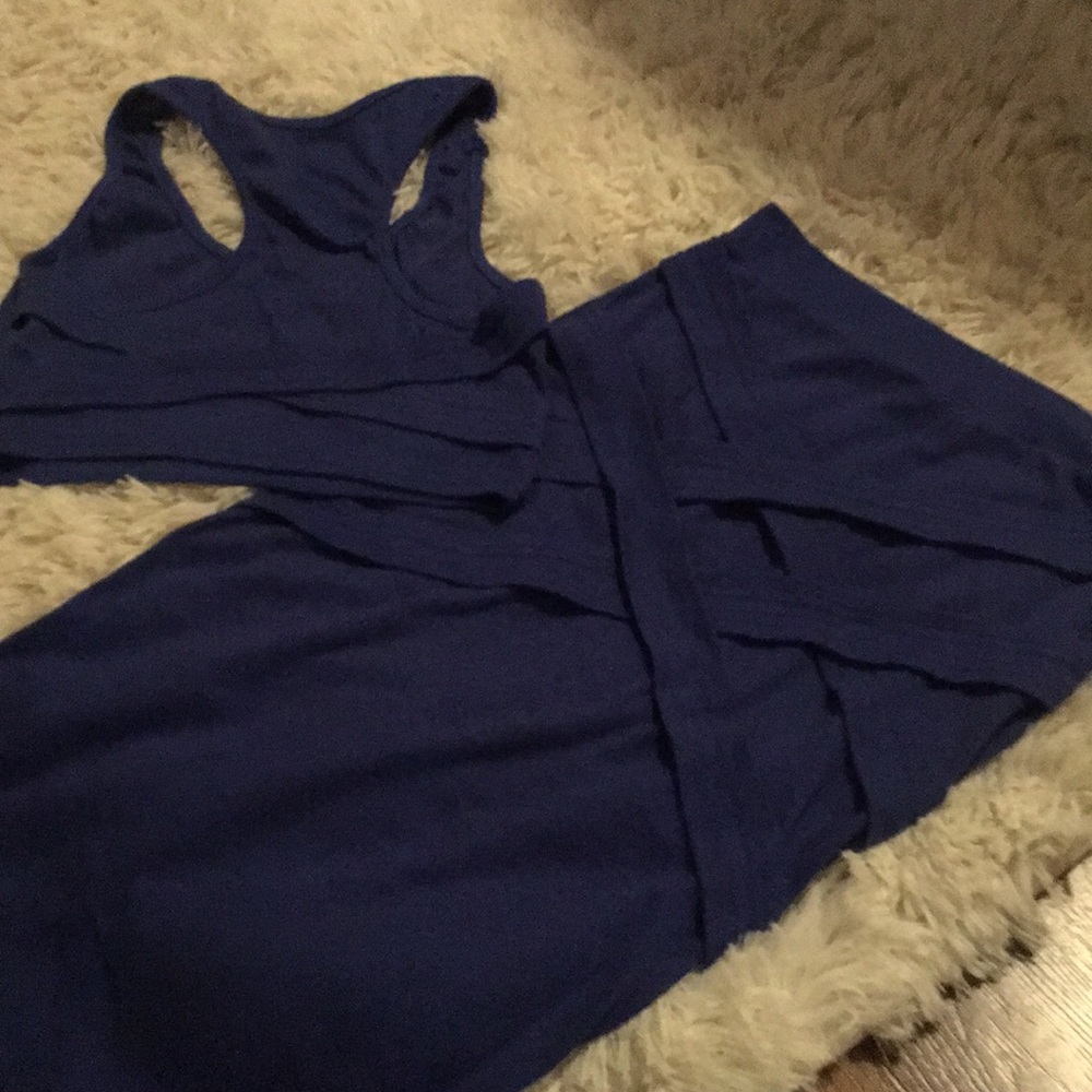 Royal blue cotton midi set